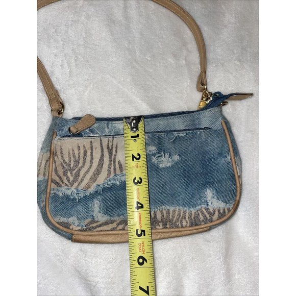 GAL Great American Leather Works Denim Tiger Mini Shoulder Bag - Picture 9 of 11